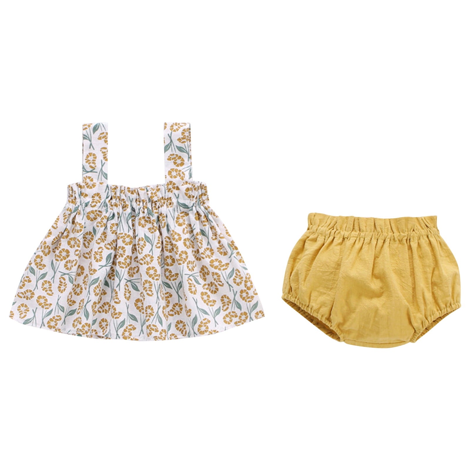 Caqnni Baby Girl Clothes Toddler Summer Outfits Cute Bow Print T-Shirt + Shorts 2pcs Set 6 Months-5 Years Old T-Shirt Set Blue 12-18 Months