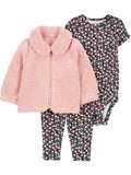 Carter's Child of Mine Baby and Toddler Girl Cardigan Outfit Set, 3-Piece, Sizes 0/3-24 Months